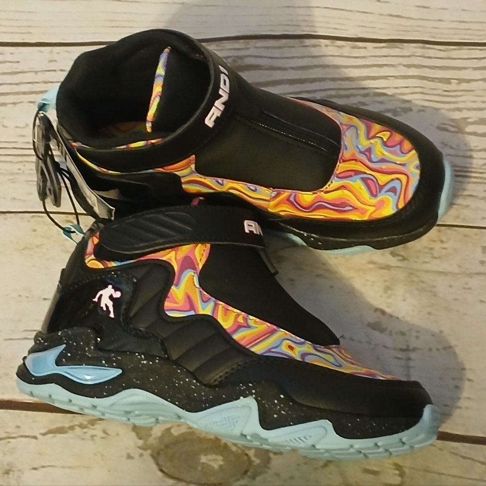AND1 Beast Mode Kids Colorful Sneakers Size 2